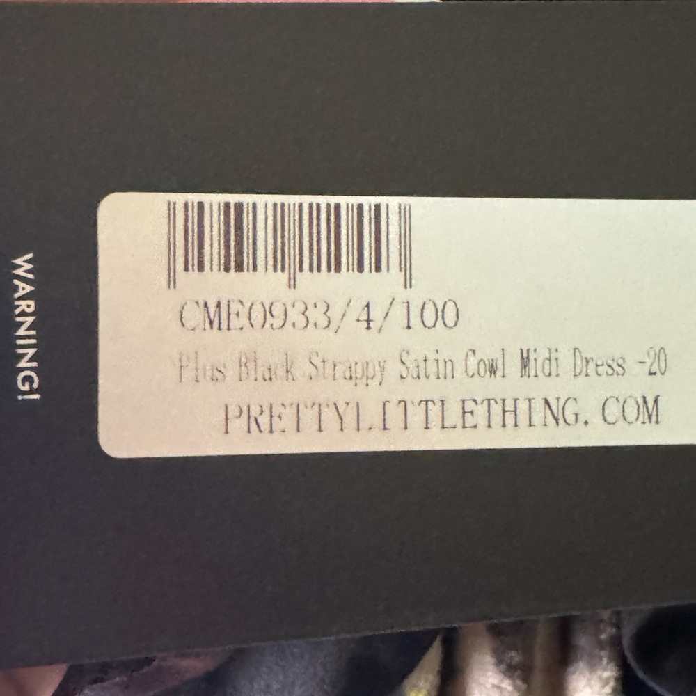 PrettyLittleThing Black Satin Cowl Neck Slip Dress XL NWT - Picture 6 of 6